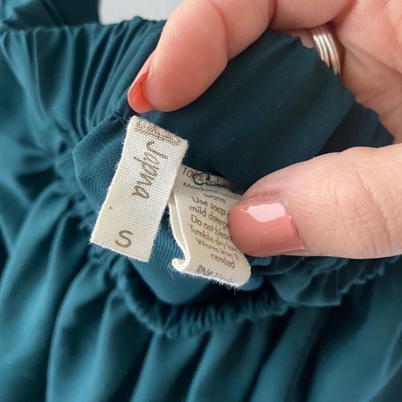 Off the shoulder - hunter green blouse - Picture 2 of 5